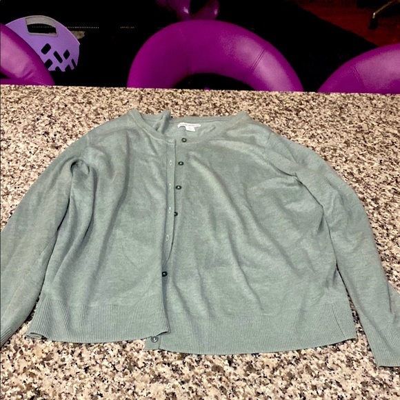 Grayish Green Button-Up Cardigan - Picture 1 of 4